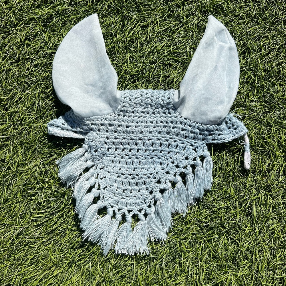 Ice Blue Tassle Ear Bonnet